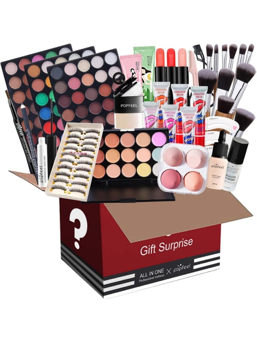 All-in-One Makeup Set Holiday Box | Essential Starter Bundle with Eyeshadow